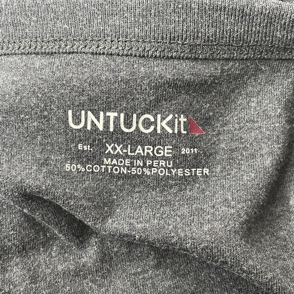 UNTUCKit Mens Size XXL 2XL Blue/Grey Albarino Long Sleeve Henley Shirt - Picture 11 of 12
